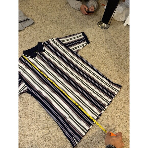 Vintage 90s Knights of the Round Table Striped Polo Shirt Mens Size Large - Picture 5 of 6